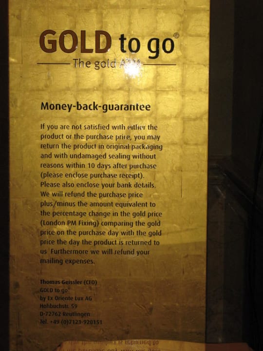 Goldeinkauf am Automaten Emirates Palace Mandarin Oriental