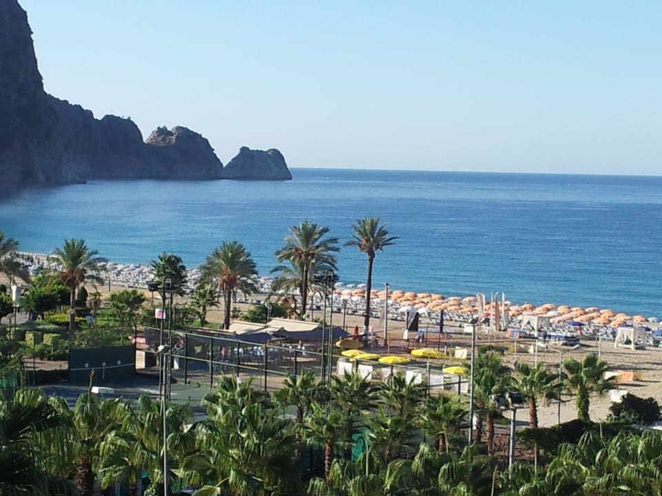Ausblick vom Restaurant zum Strand Gardenia Hotel