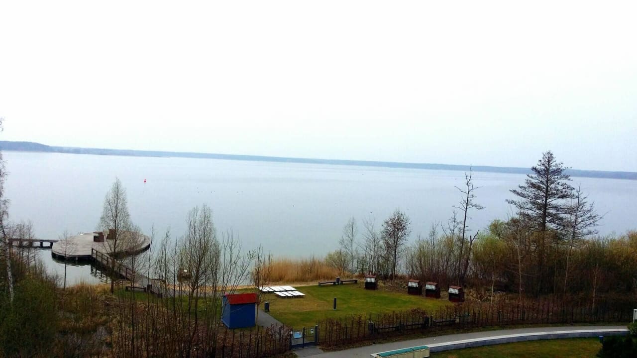 Blick vom Balkon  Seehotel Fleesensee
