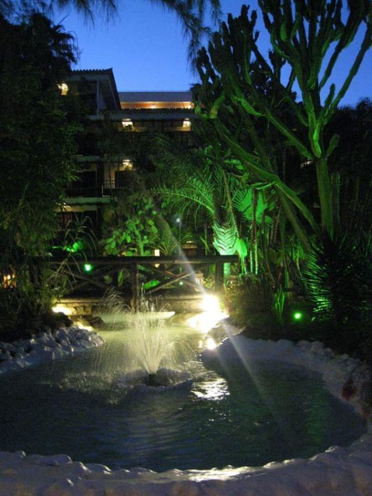 Brunnen an der Poolbar abends Hotel Parque Tropical