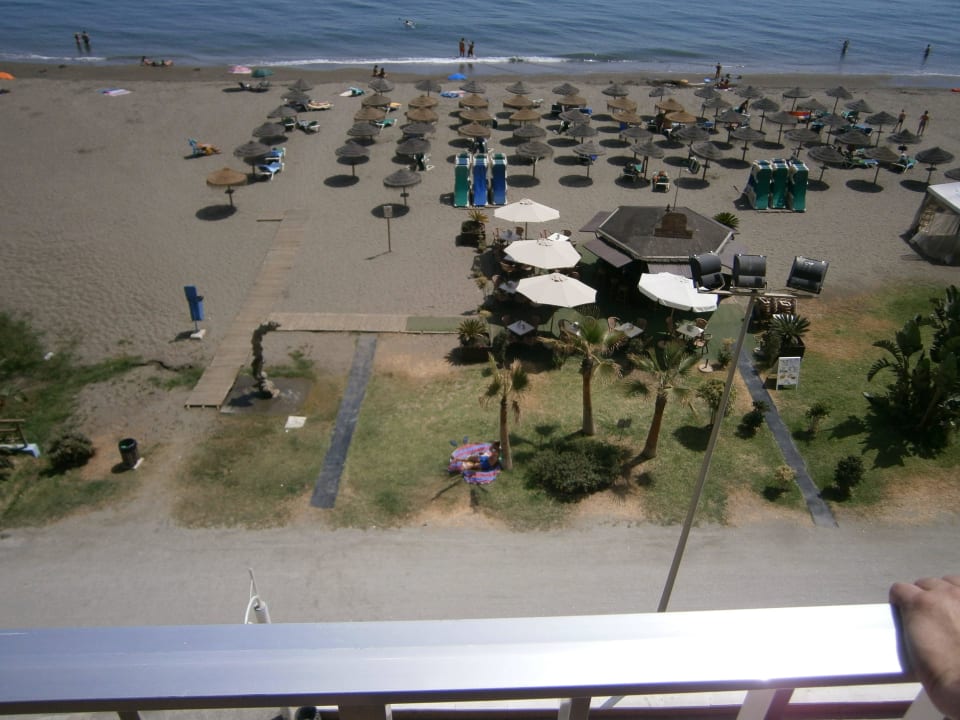 Blick vom Balkon auf den Strand Hotel Rincon Sol