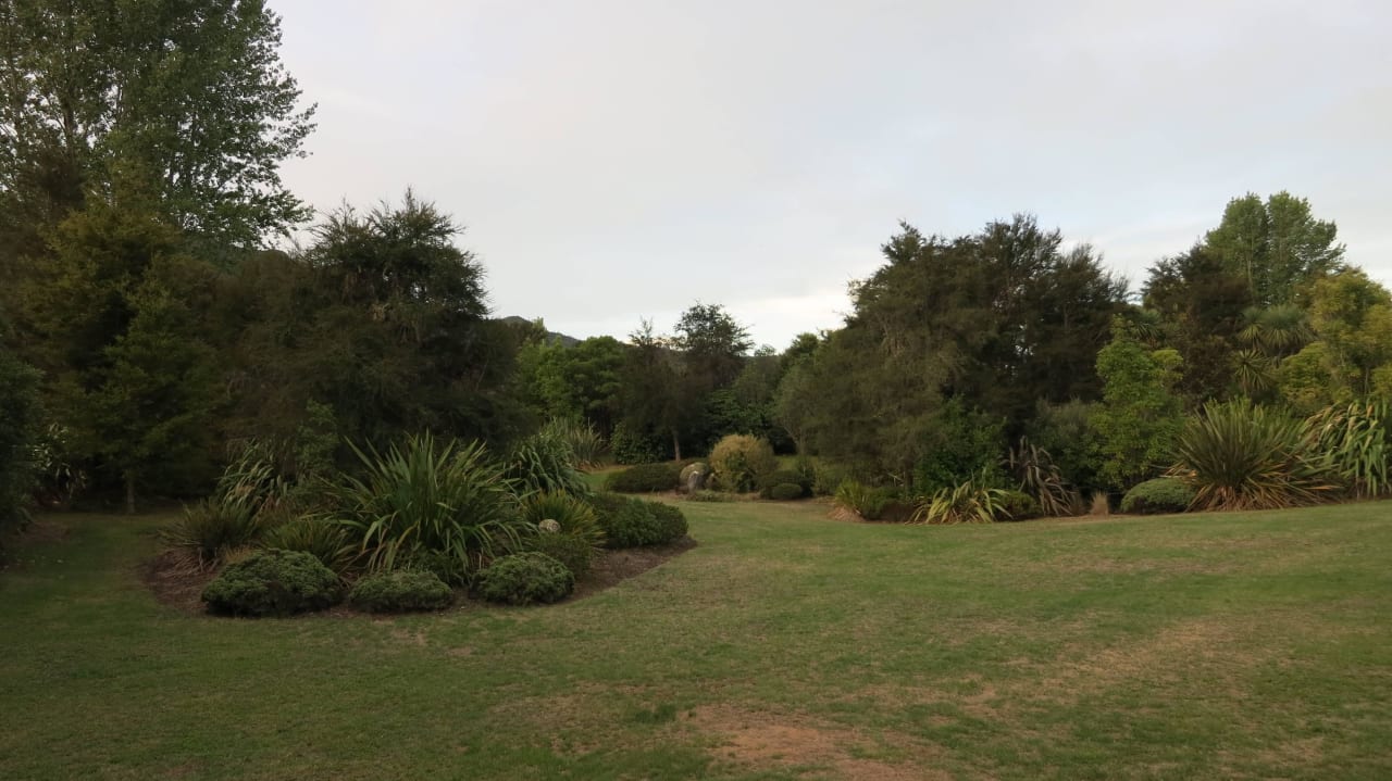 Blick von der Terrasse Abel Tasman Lodge