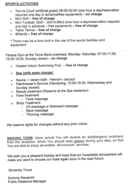 Dear Guests Creta Maris Resort