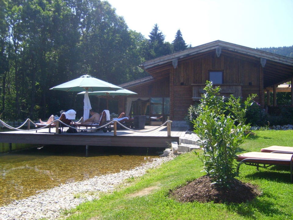 Badeteich mit Blocksauna Hotel Bayerwaldhof