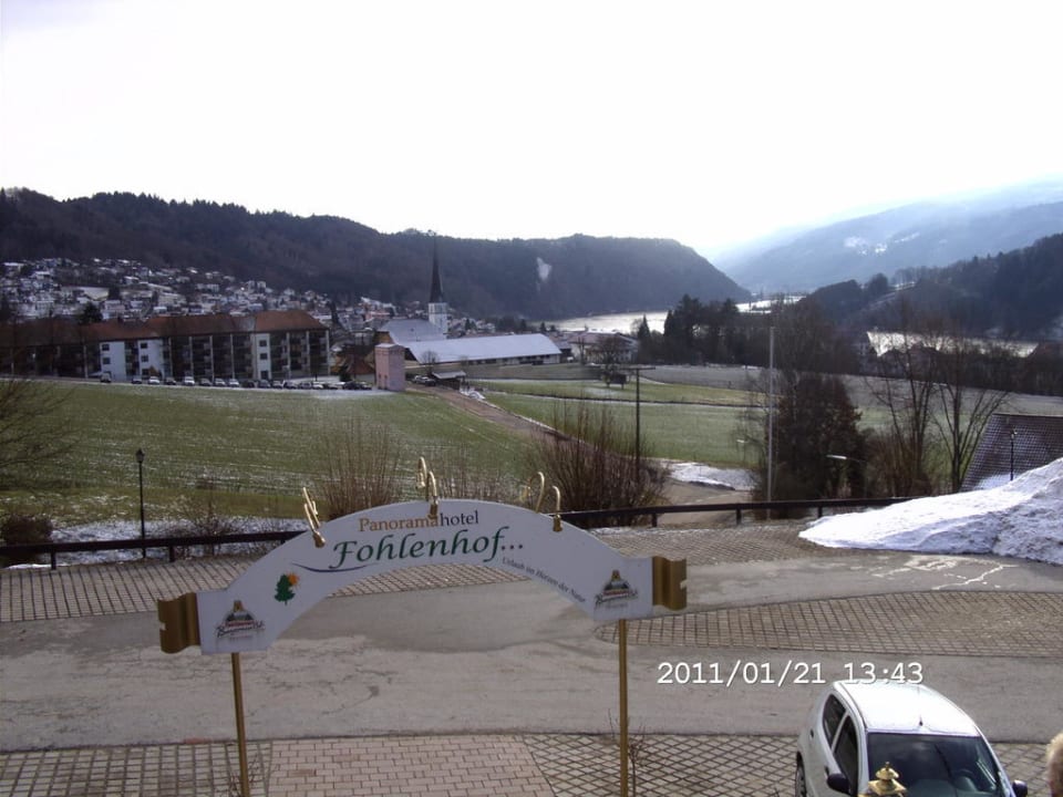 Blick vom Eingang ins Tal Panoramahotel Fohlenhof