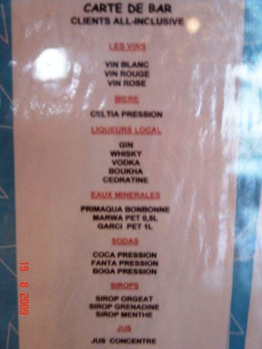 Karta all inclusive Ruspina Beach Resort