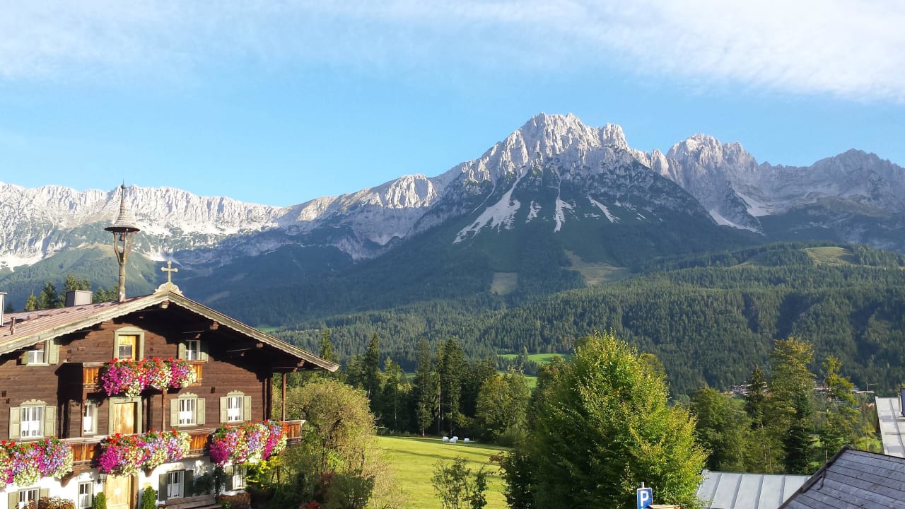 Ausblick am Morgen Bauernhof Schnablhof