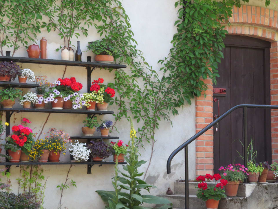 Blumenpracht an einem Nebengebäude Bauernhof Stara Szkola