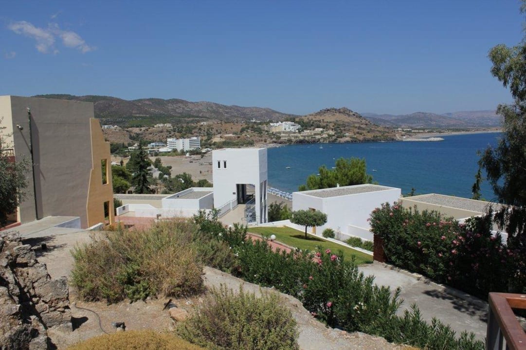 Hotel vom oberen Eingang Lindos Mare, Seaside Hotel