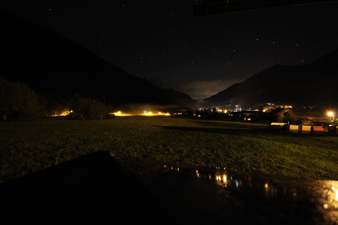 Nächtlicher Blick vom Hotelbalkon Landhaus Rudigier