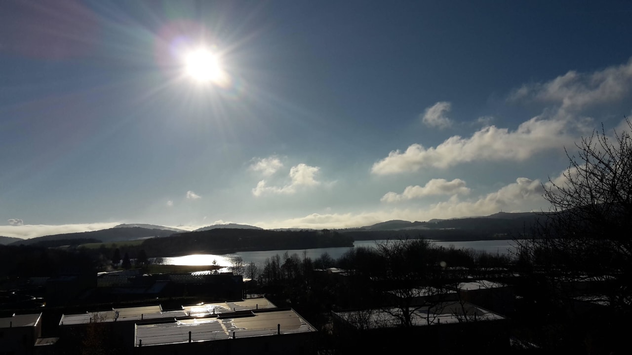 Ausblick Terrasse direkt auf den Bostalsee Center Parcs Park Bostalsee