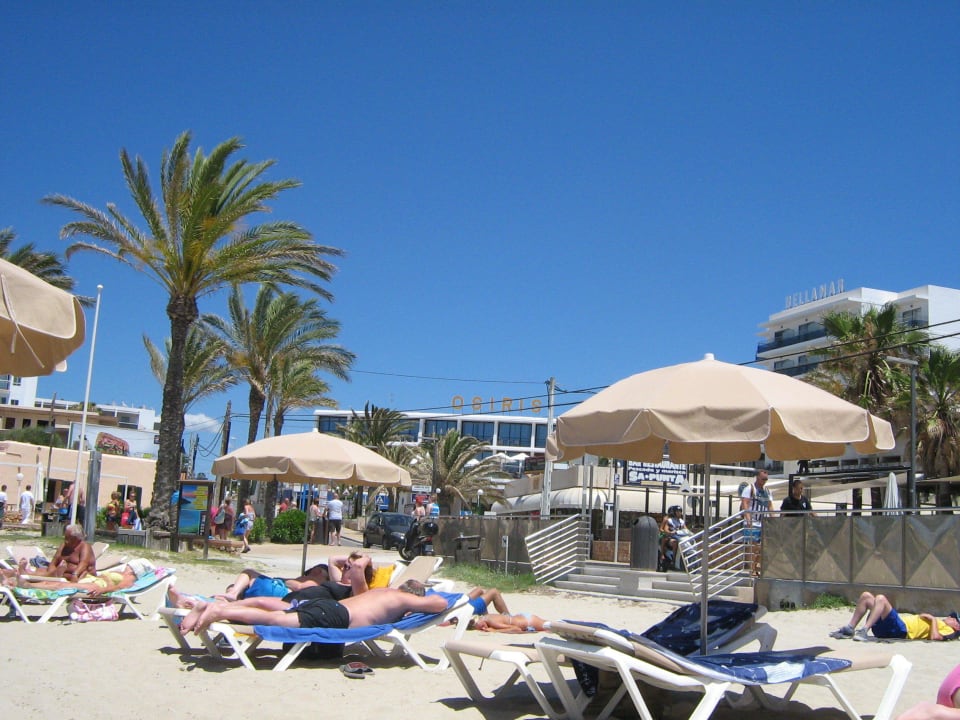 Blick auf das Hotel vom Strand Hotel Osiris