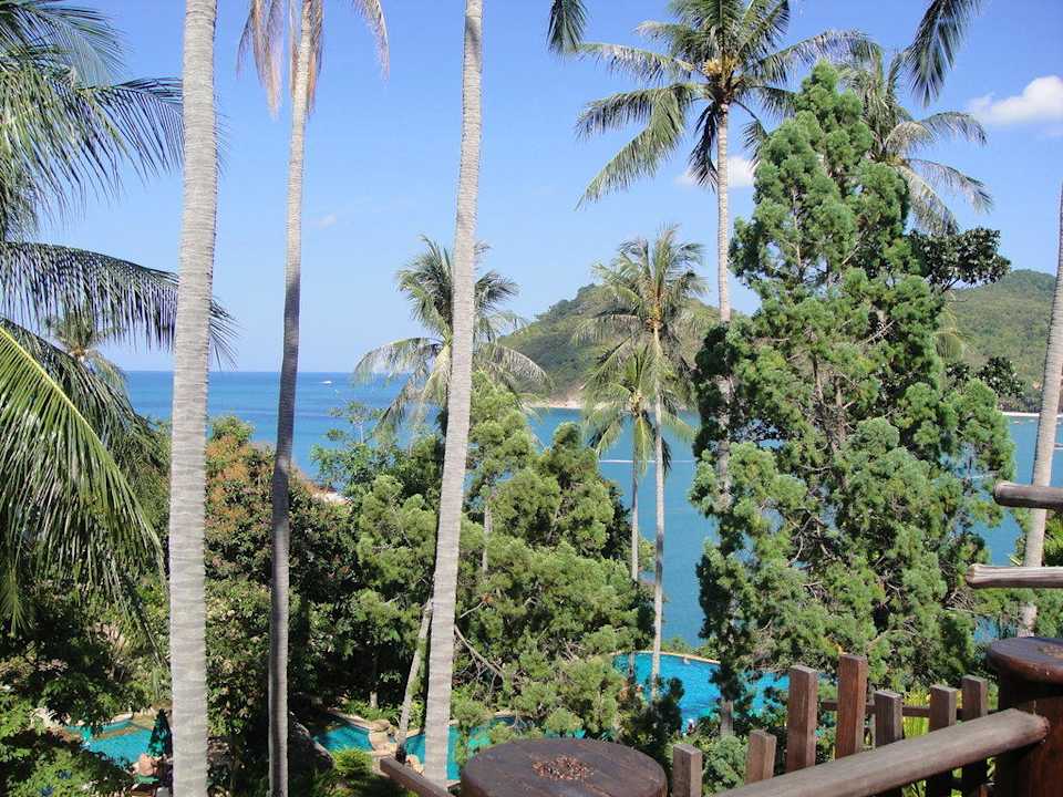 Blick von der Terrasse unseres Zimmers Panviman Resort Koh Phangan