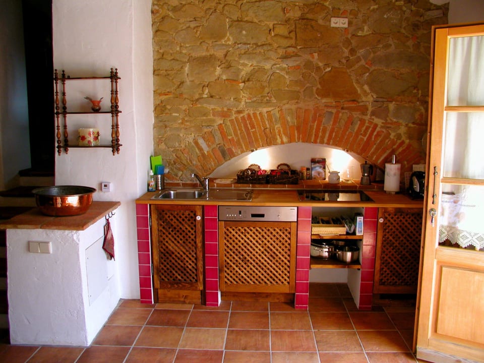 Küchenzeile Appartement "Papavero" Ventena Vecchia antico frantoio