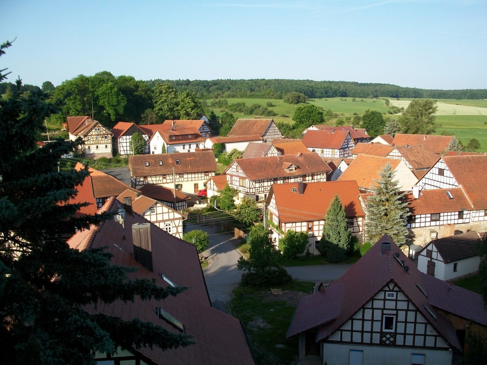 Unser Ausblick vom Zimmer Schlossgasthof Schweickershausen