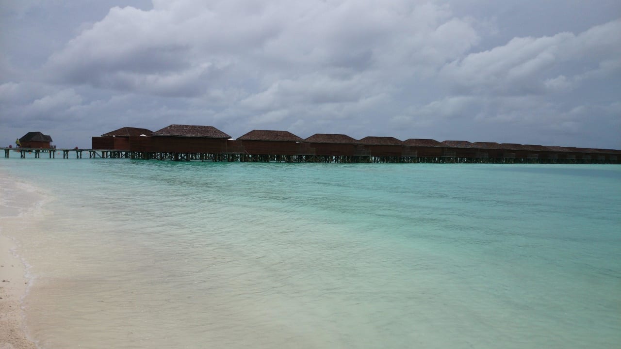 Wasservillen Ansicht von Südeite aus Meeru Maldives Resort Island