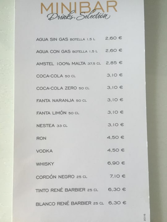 Preise Minibar Hotel Riu Palace Meloneras