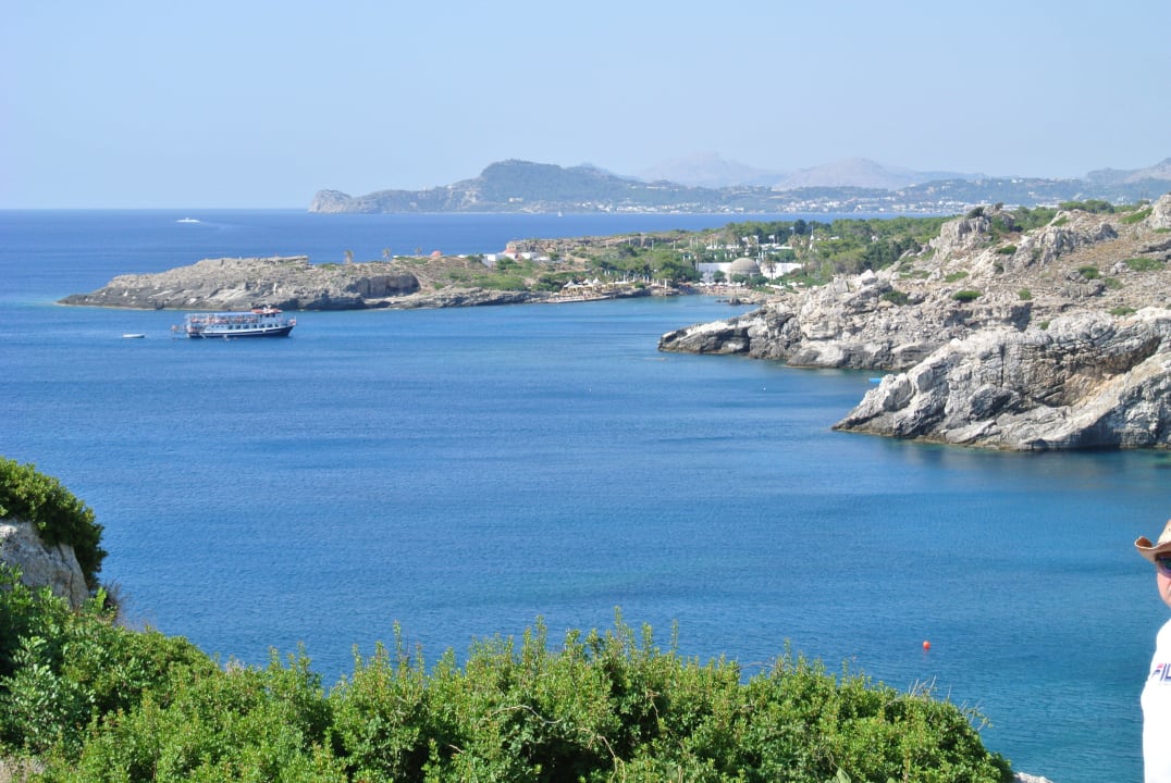 Blick auf den Strand Hotel Kalithea Horizon Royal