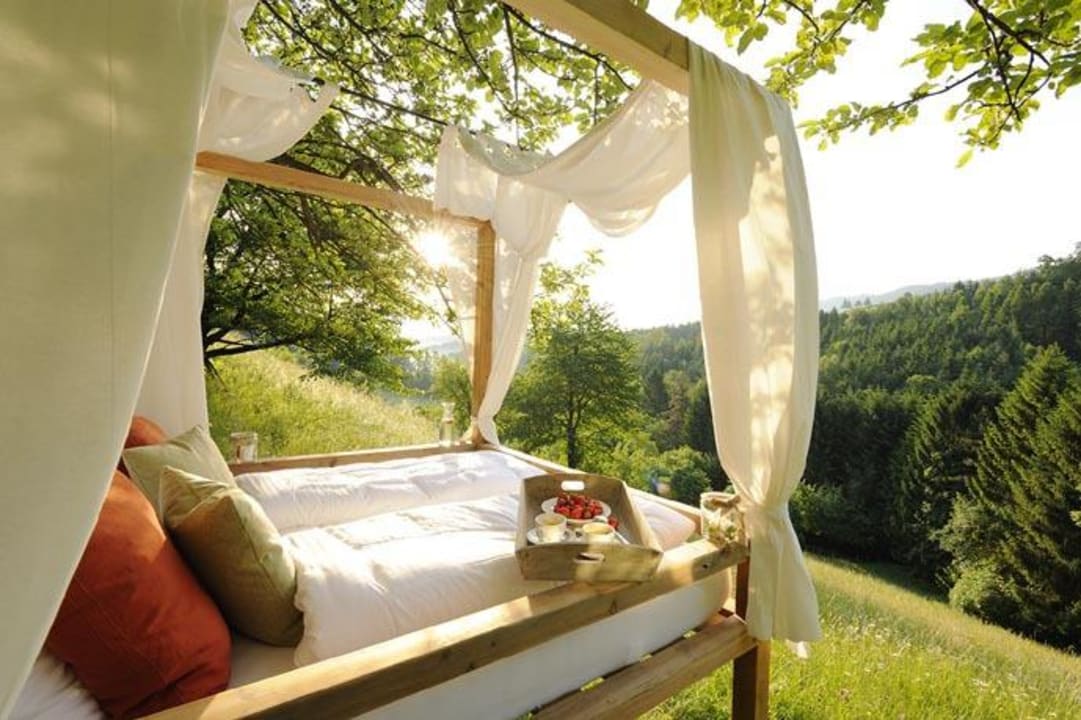 Himmelbett PURESLeben Ferienhaus Steinriegel in Kitzeck