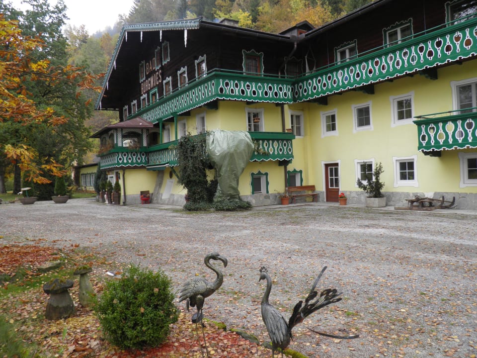 Malerischer Herbst im Park Pension Heilbad Burgwies