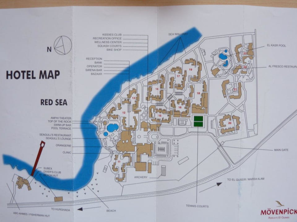 Hotelübersichtsplan Mövenpick Resort El Quseir