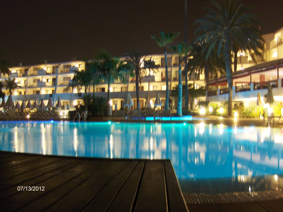 Large pool at night Sunprime Atlantic View
