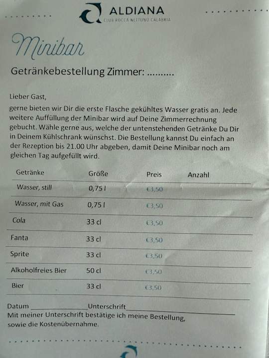 Zimmer Aldiana Club Rocca Nettuno Calabria