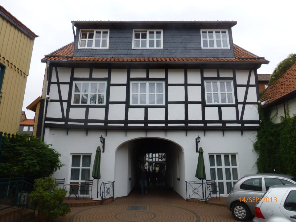 Blick vom Parkplatz Hotel am Anger