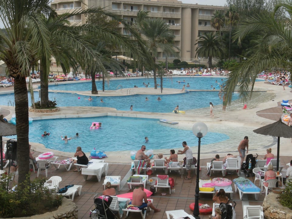 Pool with sloping beachside Hotel Club Cala Romani