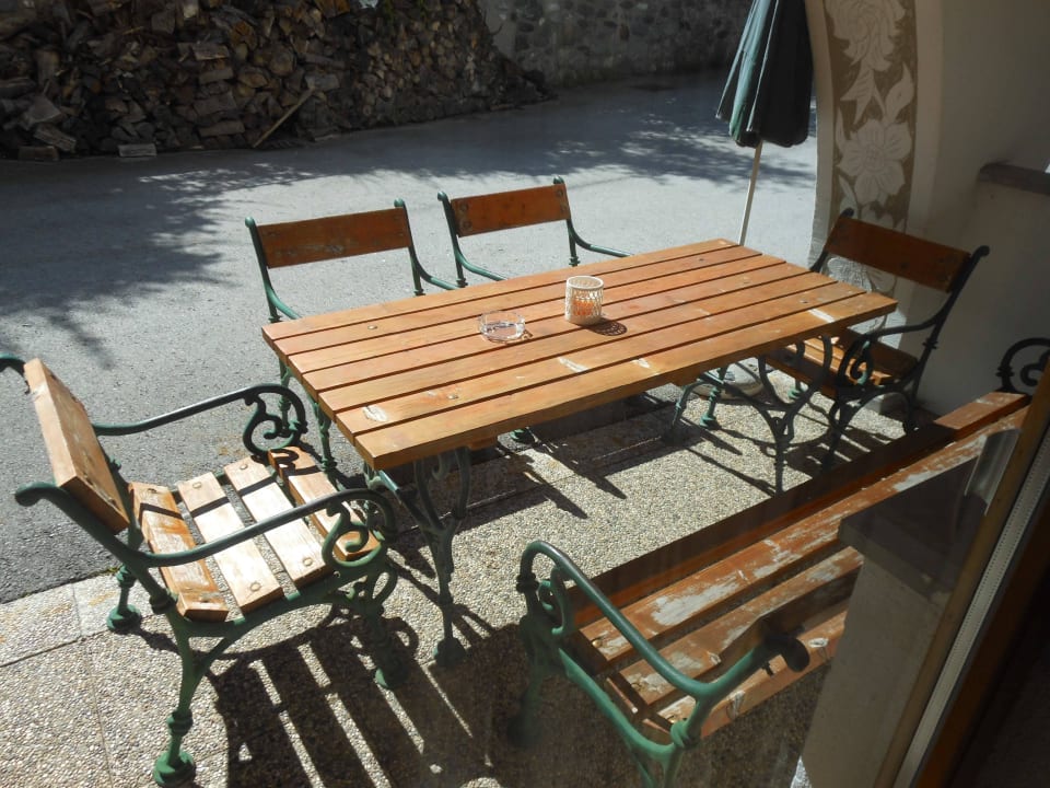 Sitzecke der Terrasse Ferienhof Schöne Aussicht