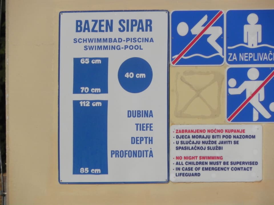 Wassertiefen der 3 Becken Hotel Sipar Plava Laguna