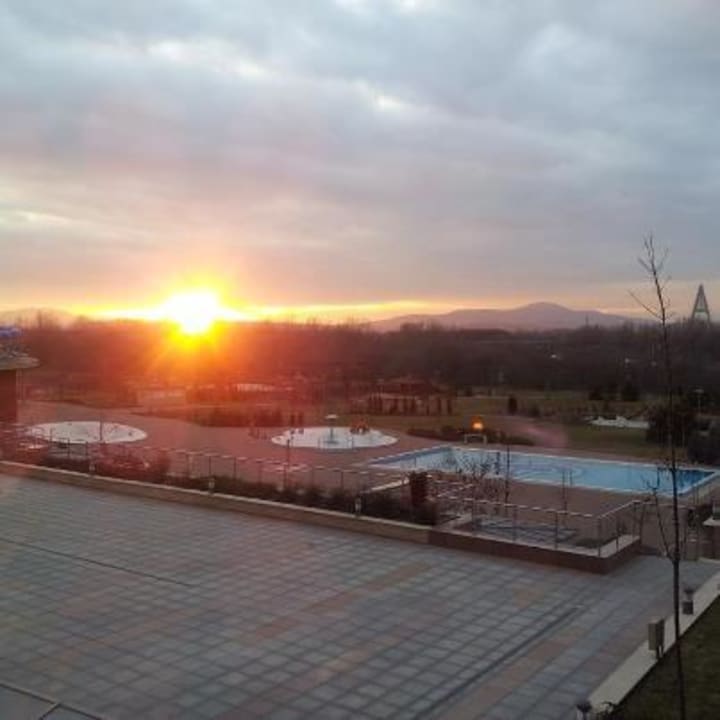 Sonnenuntergang im Ressort Aquaworld Resort Budapest