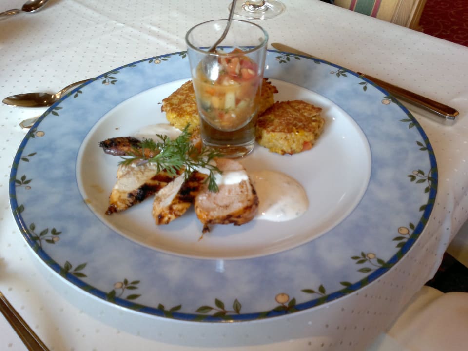 Hühnerbrüstl auf geräucherten Maisgaletten  Platzlhof - Mein Hotel im Zillertal