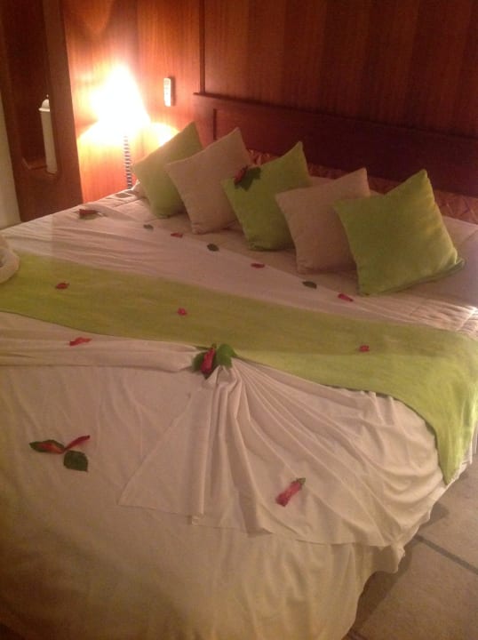 Our beautiful bed! The Orangers Beach Resort and Bungalows
