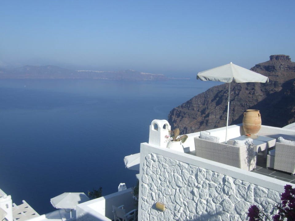 Ausblick nach rechts von unserer Terrasse Hotel Agali Houses