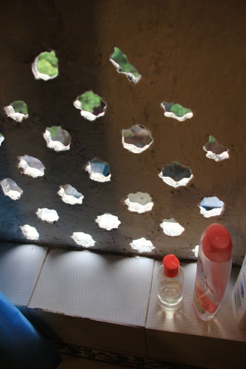 Ausblick aus der Dusche, Zimmer 402 Guesthouse International