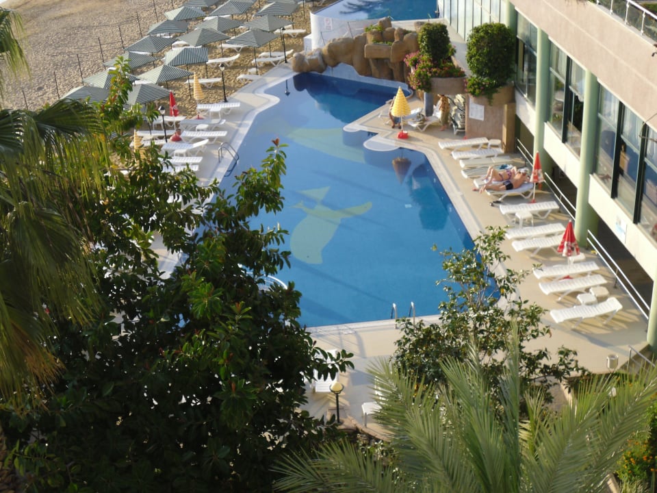 Blick zum Pool  Aska Hotel Just in Beach