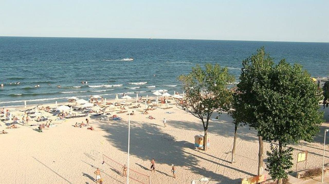 Strand vom Balkon aus Hotel Vega