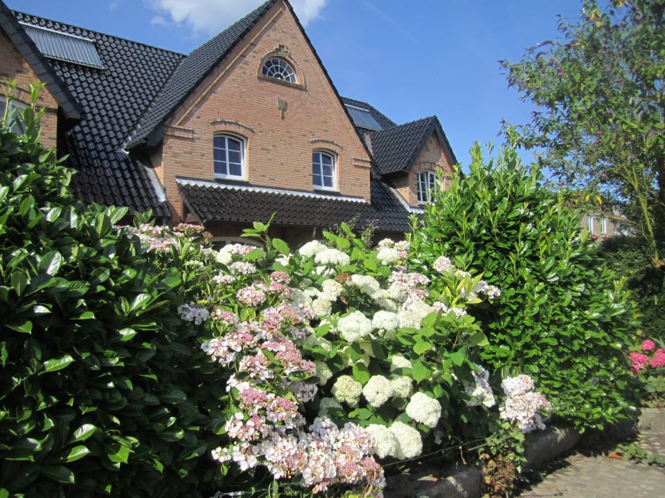 Gartenanlage Ferienbauernhof Liesenberg mit Meerblick