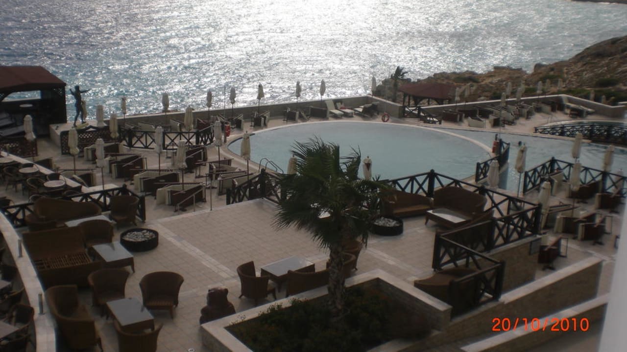 Ausblick aus unserem Zimmer Hotel Kalithea Horizon Royal