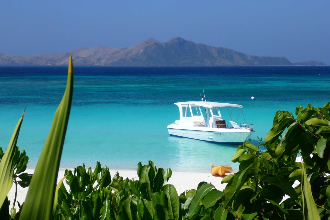 Ausblick vom Strand Hotel Amanpulo Resort