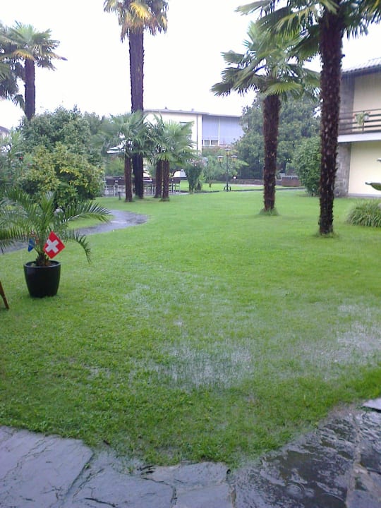 Garten im Regen Hotel Albergo Mimosa