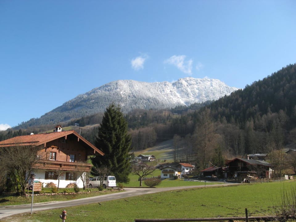Ausblick von der Terrasse Alm- & Wellnesshotel Alpenhof