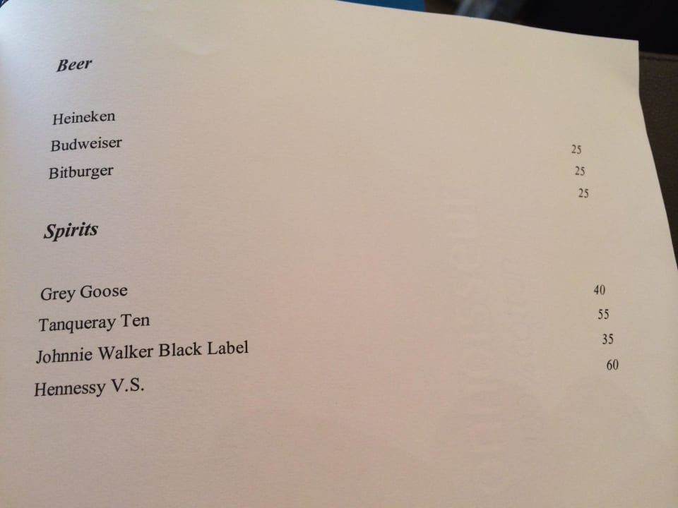 Speisekarte Park Hyatt Abu Dhabi Hotel and Villas