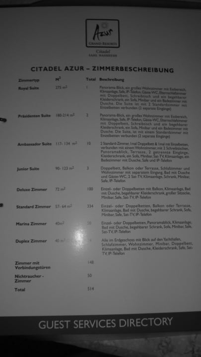 Ordner im Zimmer Pickalbatros Citadel Resort