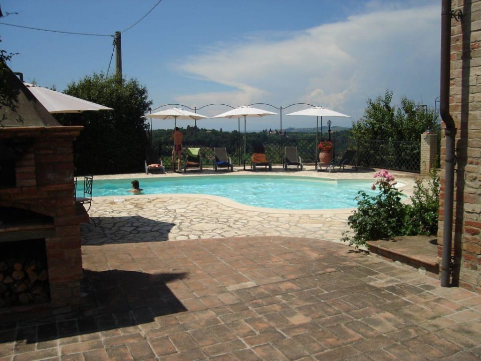 Terrazza delle chiachiere und Pool Ferienhaus La Vecchia Pieve