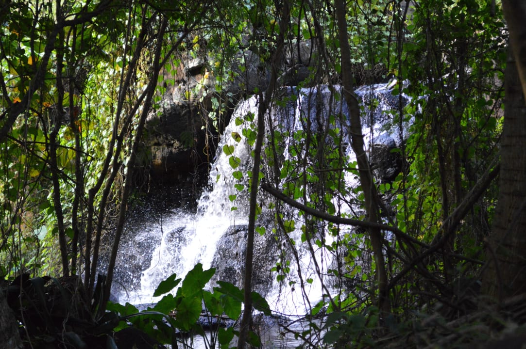 Wasserfall am Rand der Anlage Maritim Resort & Spa Mauritius