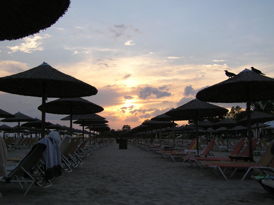 Strandbar im Sonnenuntergang Hotel Philoxenia
