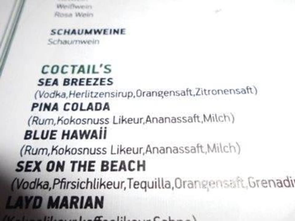 Coktailkarte Sherwood Exclusive Lara