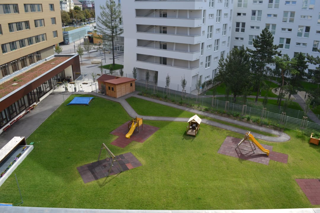 Garten vom Kindergarten im Erdgeschoss Motel One Wien-Prater